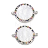 Rack Plating Brass Micro Pave Colorful Cubic Zirconia Connector Charms CU-CBA01AA-22P-1