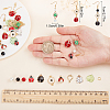 DIY Ladybird and Flower Dangle Earring Making Kit DIY-SC0020-06-3