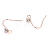 Brass Earring Hooks KK-I681-14RG-2