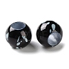 Spray Painted ABS Plastic European Beads KY-G033-01B-11-2