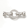 Brass Micro Pave Clear Cubic Zirconia Fold Over Clasps KK-H480-29P-1