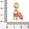 Brass Enamel Goblets & Wine Bottle European Dangle Charms Large Hole Pendants KK-Z093-08G-01-3