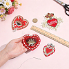 4Pcs 4 Styles Heart Polyester Embroidered Cloth Patch PATC-NB0001-67B-3