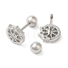 Flat Round Brass Micro Pave Clear Cubic Zirconia Ear Plug Gauges EJEW-L289-02P-03-2