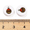 Christmas Theme Printed Opauqe Acrylic Beads OACR-R004-01H-4