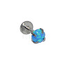 304 Stainless Steel Deep Sky Blue Synthetic Opal Threadless Labrets For Women Men WGF4990-94-1