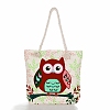 Rectangle Printed Canvas Embroidery Shoulder Bags PW-WGAC9B9-07-1