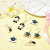 20Pcs 5 Styles Graduation Season Golden Plated Alloy Enamel Pendants ENAM-CJ0006-14-6