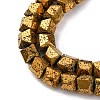 Electroplated Natural Lava Rock Beads Strands G-A256-D01-01E-2