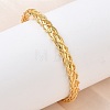 Braided Brass Cuff Bangles for Women BJEW-C157-01G-1