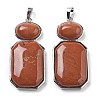 Natural Red Jasper Human Body Shaped Pendants G-P552-03P-08-1