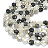 Natural Tourmalinated Quartz Beads Strands G-C116-A107-01-3
