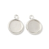 Flat Round Brass Pendant Cabochon Settings KK-K414-14B-S-1