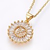 304 Stainless Steel Initial Pendant Necklaces X-NJEW-H486-30G-K-1