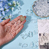 170Pcs 8 Styles Transparent Acrylic Linking Rings TACR-CA0001-35-3