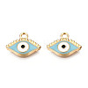 Light Gold Plated Alloy Enamel Pendants X-ENAM-T009-87C-RS-2