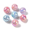 10Pcs UV Plating Colours Acrylic Beads OACR-S146-01B-2