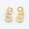 Brass Micro Pave Grade AAA Cubic Zirconia Charms ZIRC-P067-11G-S-NR-1