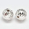 Fancy Cut Faceted Round 925 Sterling Silver Beads X-STER-F012-11D-2
