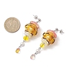 Jellyfish 304 Stainless Steel Shell Pearl Dangle Stud Earrings EJEW-TA00773-03-4