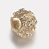 Brass Micro Pave Cubic Zirconia Beads ZIRC-E143-17-3