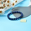 Natural Lapis Lazuli(Dyed) Stretch Bracelets Set for Girl Women BJEW-JB06805-02-5