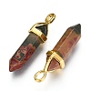 Natural Polychrome Jasper/Picasso Stone/Picasso Jasper Bullet Double Terminated Pointed Pendants LS-G-G902-B26-2