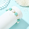 Natural Amazonite & Keshi Pearl Beaded Bracelets for Women BJEW-JB14007-01-2