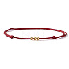 Brass Round Bead Braided Bracelets QM9209-2-1