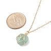 Gemstone Heart Pendant Necklaces NJEW-JN03896-8