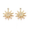 304 Stainless Steel Micro Pave Cubic Zirconia Pendants STAS-N115-54G-1