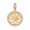 Brass Micro Pave Clear Cubic Zirconia Pendants LS-KK-F939-04B-G-1