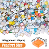 Square Glass Mosaic Cabochons GLAA-WH0033-142-2