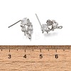 Brass with Cubic Zirconia Stud Earrings Finding KK-Q048-20P-3