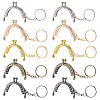 10Pcs 5 Colors Alloy Kiss Lock Arch Shaped Bag Handle Frame with Split Key Rings FIND-ME0004-34-1