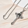 Religion 201 Stainless Steel Enamel Saint Benedict Crucifix Cross Pendant 304 Stainless Steel Box Chain Necklaces SA-CBA3211-03P-3