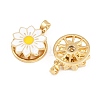 Rotatable Brass Enamel Pendants KK-P320-04A-G-2