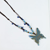 Adjustable Ethnic Porcelain Butterfly Pendant Necklaces for Women WG3DEB4-01-1