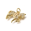 Brass Micro Pave Clear Cubic Zirconia Pendants KK-Z155-06G-03-2