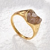 Heart Natural Quartz Crystal Finger Rings RJEW-D303-01G-04-4