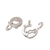 Brass Micro Pave Clear Cubic Zirconia Twister Clasps KK-H533-07P-2