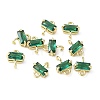 Brass Pave Cubic Zirconia Connector Charms KK-F892-53G-04-1