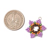 Glass Seed Beaded Pendants PALLOY-MZ01241-02-2