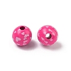 Valentine's Day Spray Painted & Printed Wood European Beads WOOD-L023-03E-2