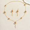 Bohemian Lantern Tassels Brass Earrings & Necklaces Set for Wedding and Party DF0929-5