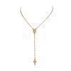 Alloy Cross & Oval Virgin Mary Rosary Bead Necklaces for Women WGC59F8-01-1