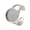 304 Stainless Steel Cuff Ring Components STAS-P454-01D-P-1