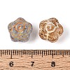 Picasso Baking Paint and Golden Metal Enlaced Glass Beads DGLA-T004-47M-3
