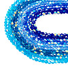 10 Strands 5 Colors Electroplate Transparent Glass Beads Strands EGLA-TA0013-78B-3