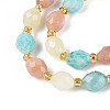 Natural Lemon Quartz & Flower Amazonite & Sunstone Beads Strands G-N358-04A-08-4